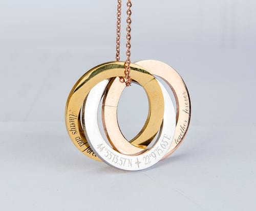 Personalised Russian Rings Eternity Necklace - Premium Jewelry & Watches - Shop now at San Rocco Italia