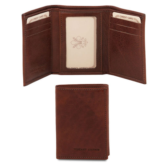 Leather accessories for women Brown Exclusive 3 fold leather wallet | TL140801 San Rocco Italia