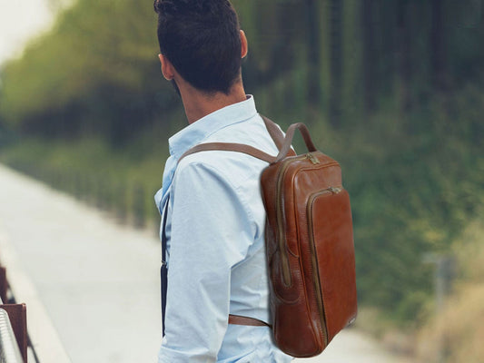 Leather Backpacks Bangkok - Matte leather laptop backpack | TL141793 San Rocco Italia