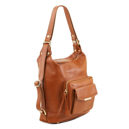 TL Bag - Leather 2-in-1 convertible backpack shoulder bag | TL141535 - Premium Leather backpacks for women - Just €175.68! Shop now at San Rocco Italia
