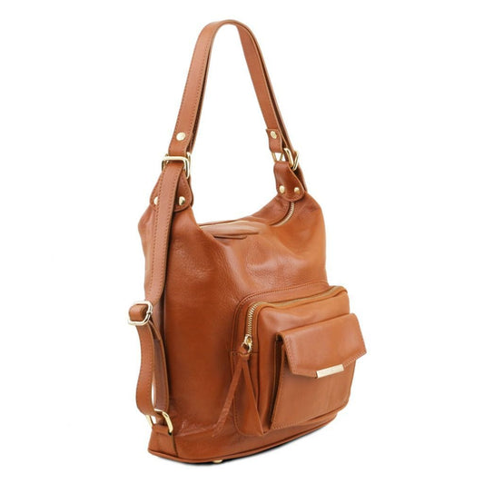Leather backpacks for women TL Bag - Leather 2-in-1 convertible backpack shoulder bag | TL141535 San Rocco Italia