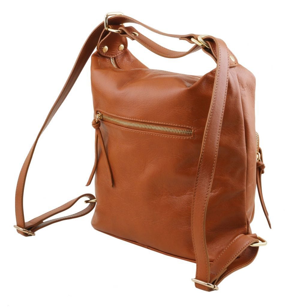 TL Bag - Leather 2-in-1 convertible backpack shoulder bag | TL141535 - Premium Leather backpacks for women - Shop now at San Rocco Italia