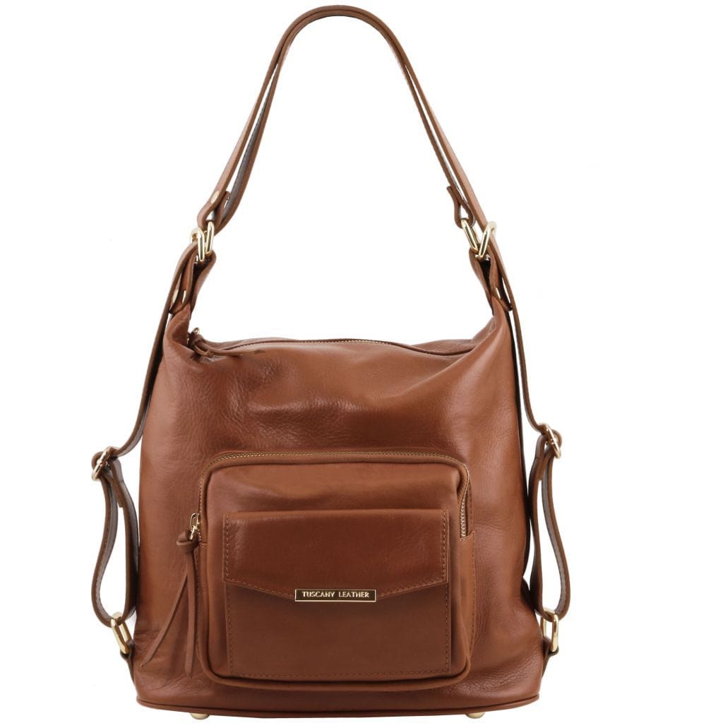 TL Bag - Leather 2-in-1 convertible backpack shoulder bag | TL141535 - Premium Leather backpacks for women - Shop now at San Rocco Italia