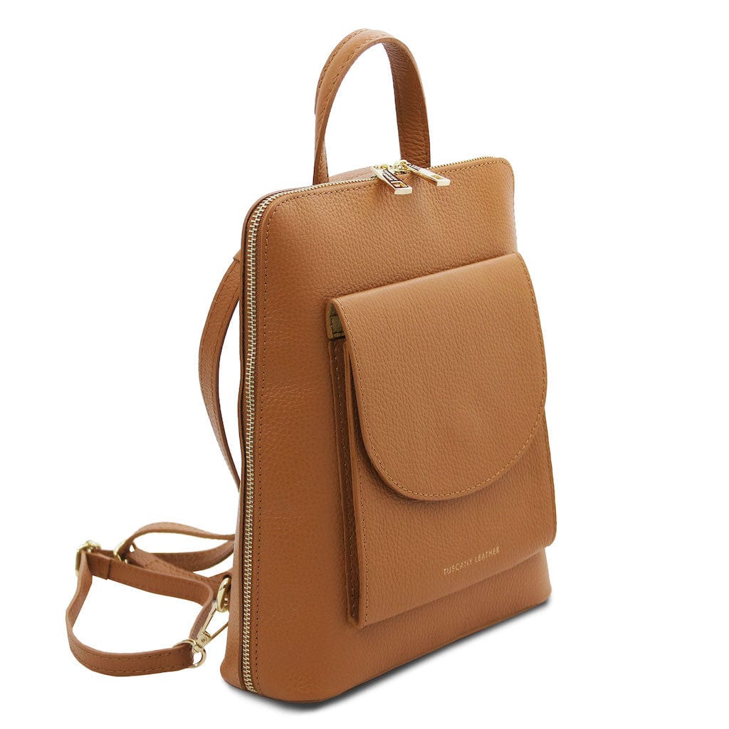 TL Bag - Small Leather Backpack For Women - 2-in-1 convertible backpack shoulder bag | TL142092 - Premium Leather backpacks for women - Shop now at San Rocco Italia