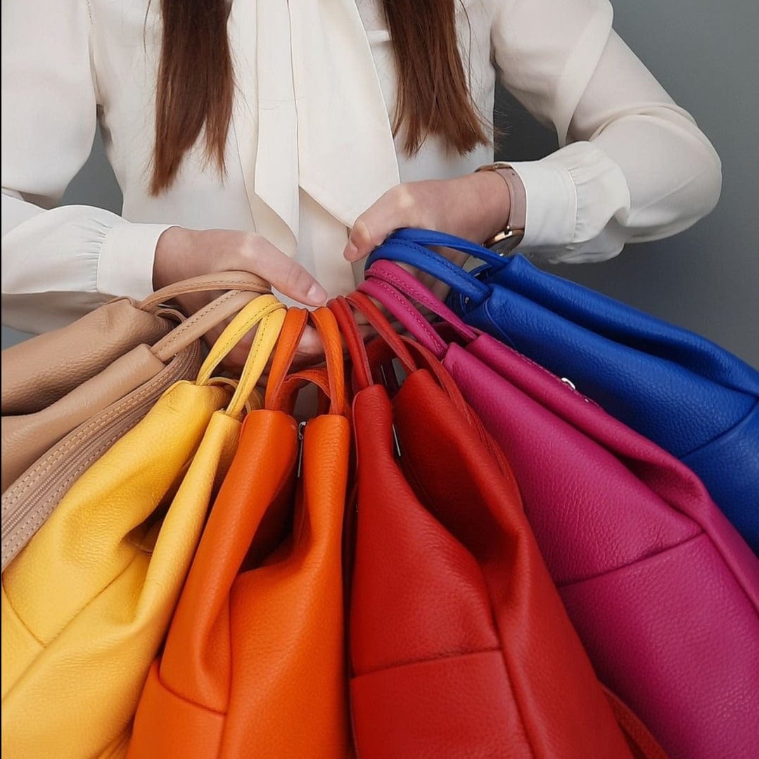 Italian Leather Backpack - Pebbled Leather