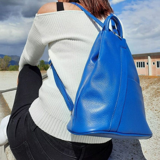 Leather Backpacks Shanghai - Italian leather backpack - pebbled leather | TL141881 San Rocco Italia