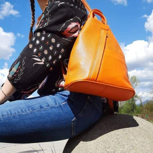 Leather Backpacks Shanghai - Italian leather backpack - pebbled leather | TL141881 San Rocco Italia