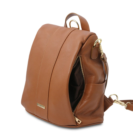 Leather Backpacks TL Bag - Soft leather backpack - convertible 2-in-1 backpack shoulder bag | TL142138 San Rocco Italia