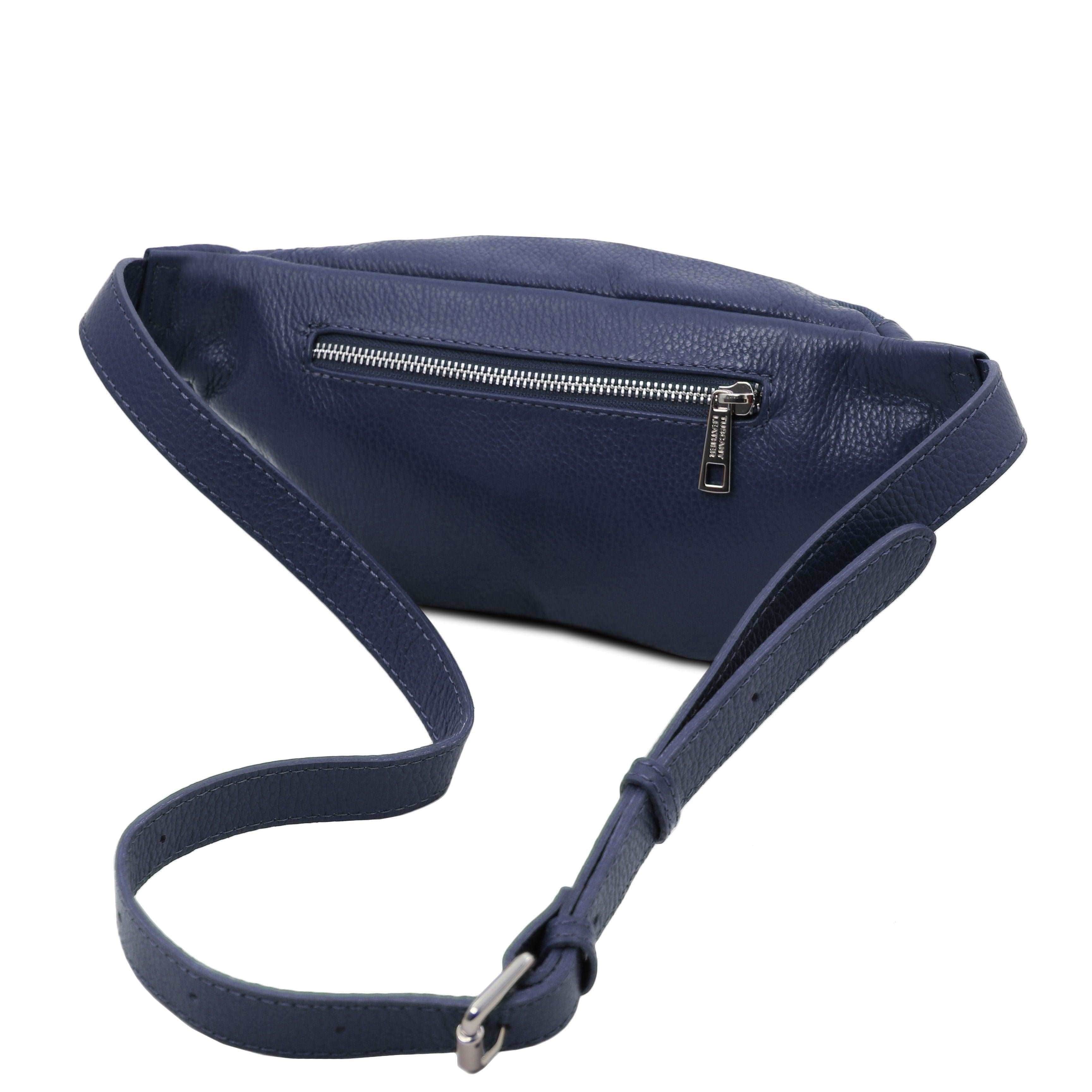 Navy blue leather online fanny pack