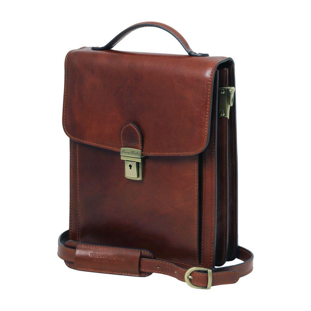 David - Leather Crossbody Bag - large size | TL141424 - Premium Leather bags for men - Shop now at San Rocco Italia
