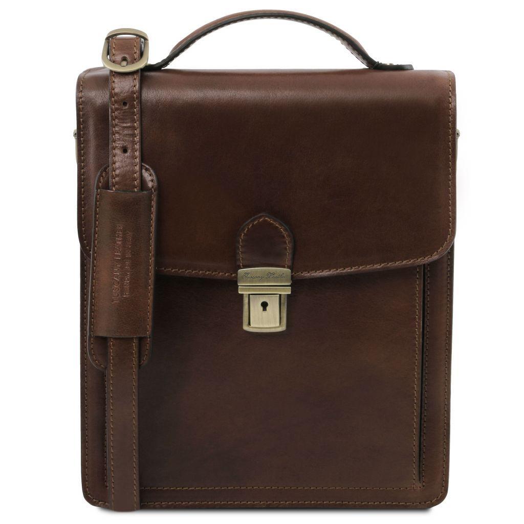 David - Leather Crossbody Bag - large size | TL141424 - Premium Leather bags for men - Shop now at San Rocco Italia