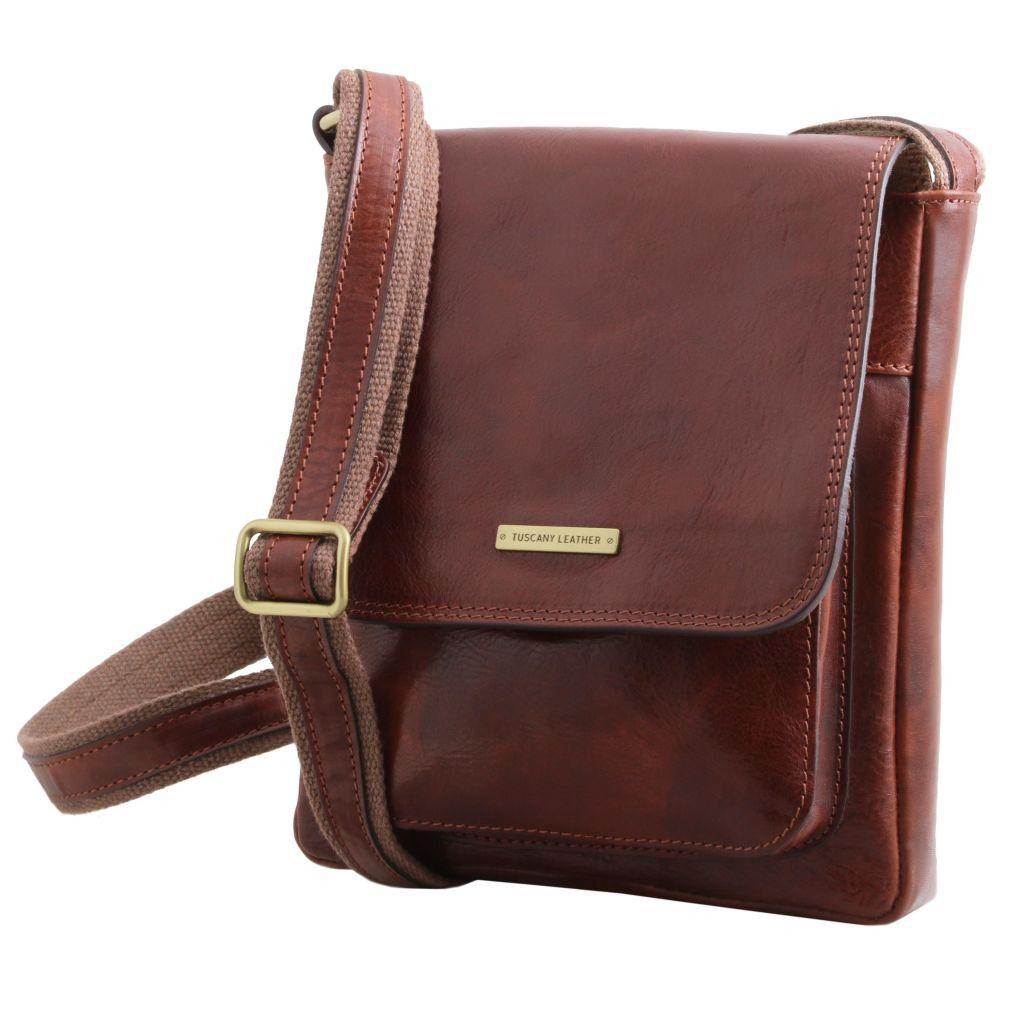 Jimmy - Leather crossbody bag for men with front pocket | TL141407 - Premium Leather bags for men - Shop now at San Rocco Italia