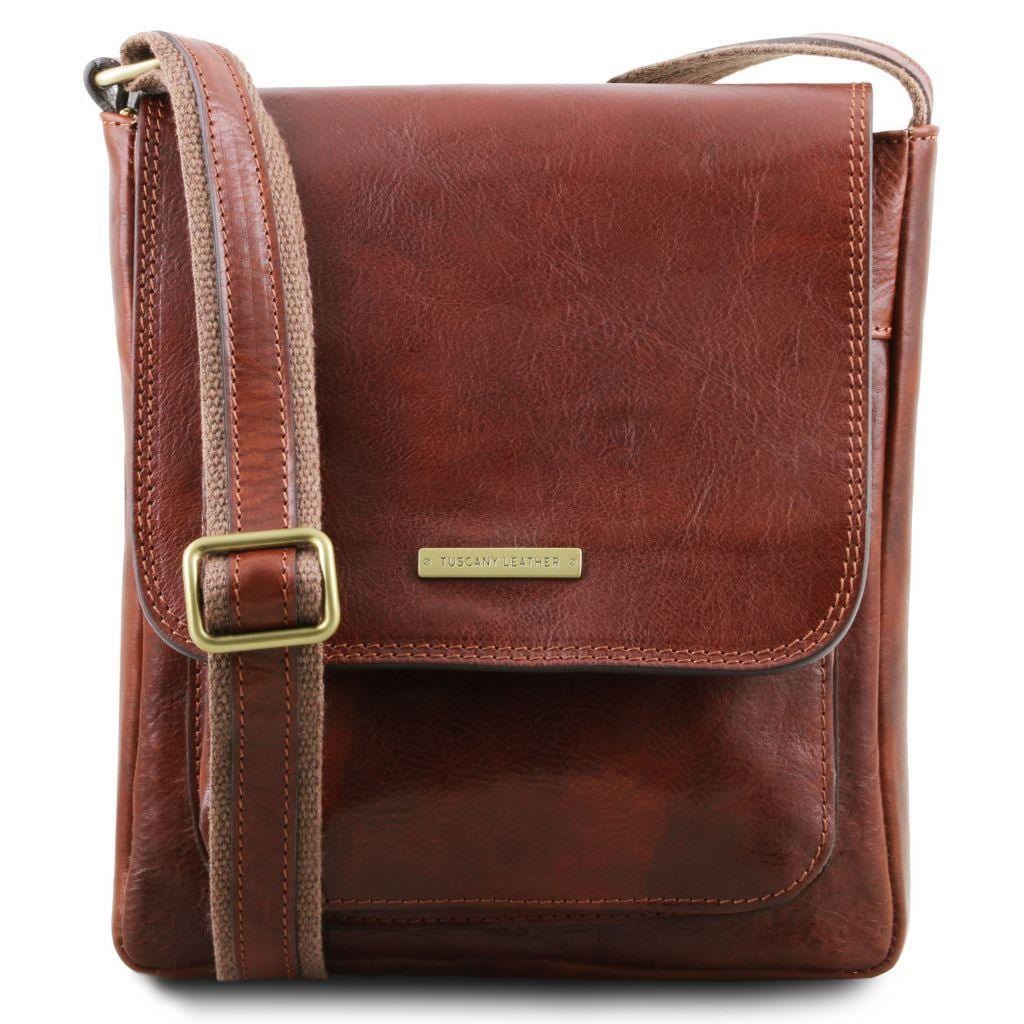 Jimmy - Leather crossbody bag for men with front pocket | TL141407 - Premium Leather bags for men - Just €146.40! Shop now at San Rocco Italia