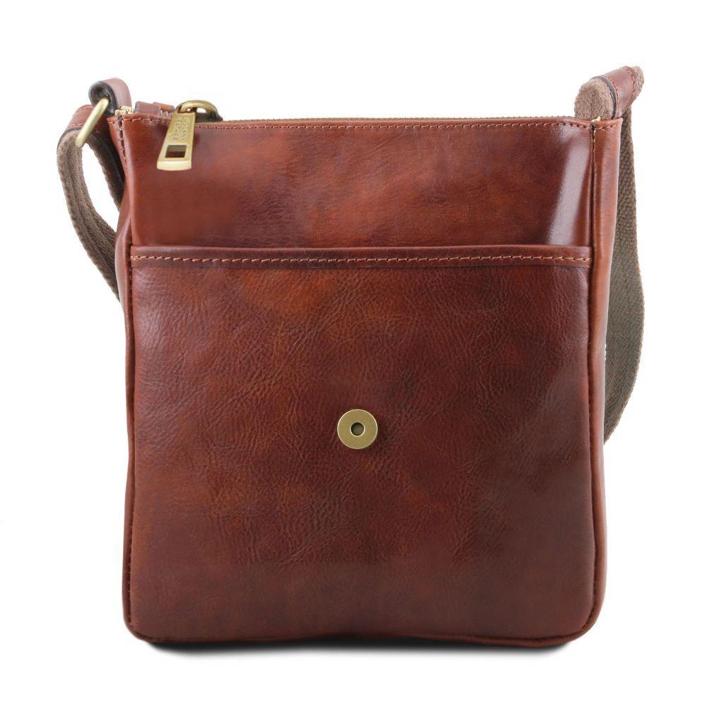 John - Leather crossbody bag for men with front zip | TL141408 - Premium Leather bags for men - Shop now at San Rocco Italia