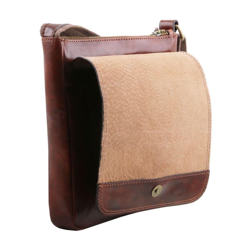 John - Leather crossbody bag for men with front zip | TL141408 - Premium Leather bags for men - Shop now at San Rocco Italia