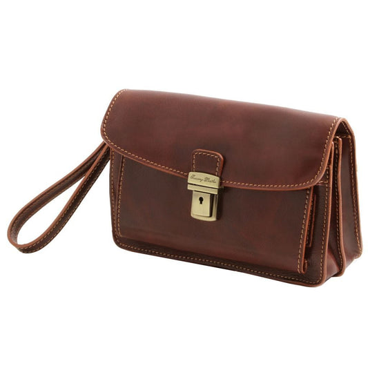 Leather bags for men Max - Leather handy wrist bag for men | TL8075 San Rocco Italia