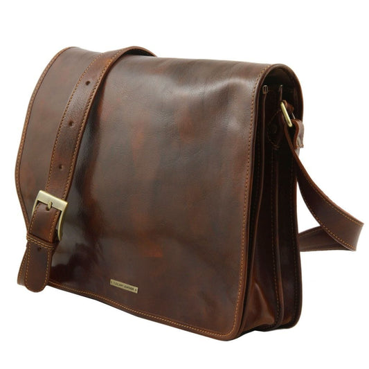 Leather bags for men TL Messenger double - Crossbody leather bag | TL90475 San Rocco Italia