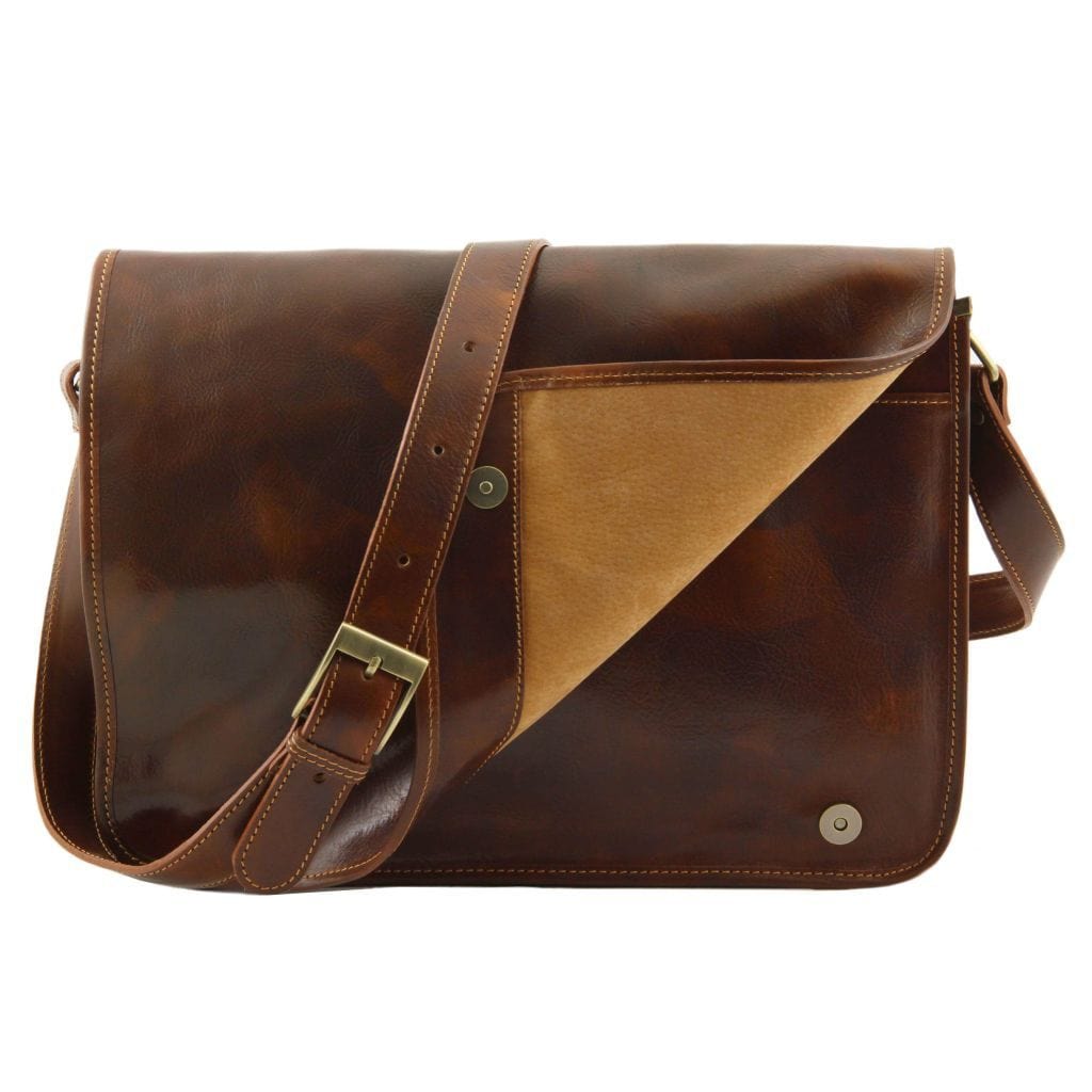 Messenger double - Crossbody leather bag | TL90475 - Premium Leather bags for men - Shop now at San Rocco Italia