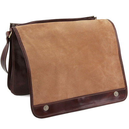 Messenger double - Crossbody leather bag | TL90475 - Premium Leather bags for men - Just €268.40! Shop now at San Rocco Italia