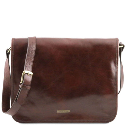 TL Messenger - Two compartment leather shoulder bag - Large size | TL141254 - Premium Leather bags for men - Just €256.20! Shop now at San Rocco Italia