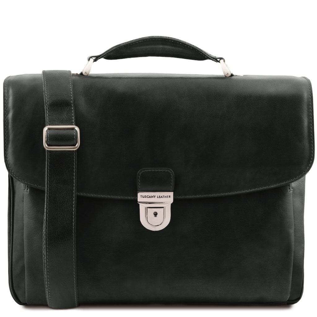 Alessandria - Leather multi compartment TL SMART laptop briefcase | TL142067 - Premium Leather briefcases - Shop now at San Rocco Italia
