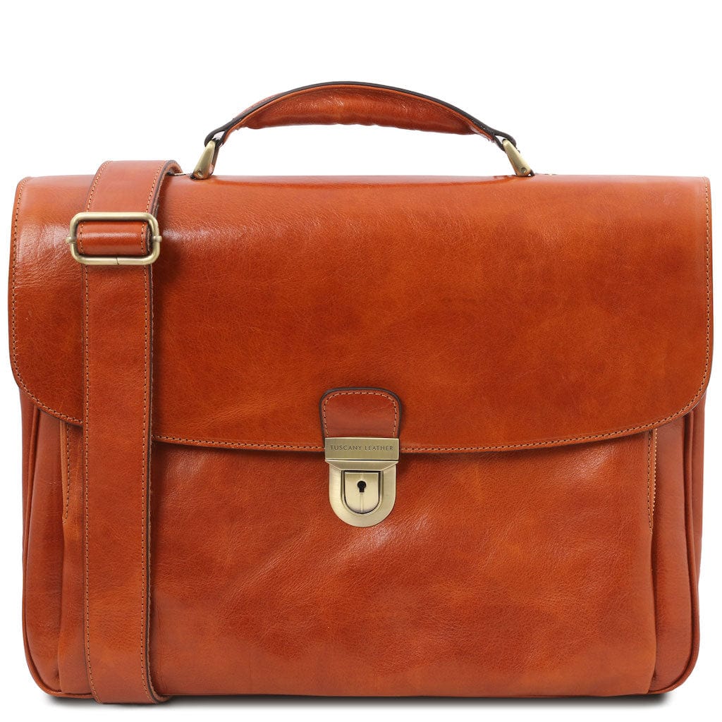 Alessandria - Leather multi compartment TL SMART laptop briefcase | TL142067 - Premium Leather briefcases - Shop now at San Rocco Italia