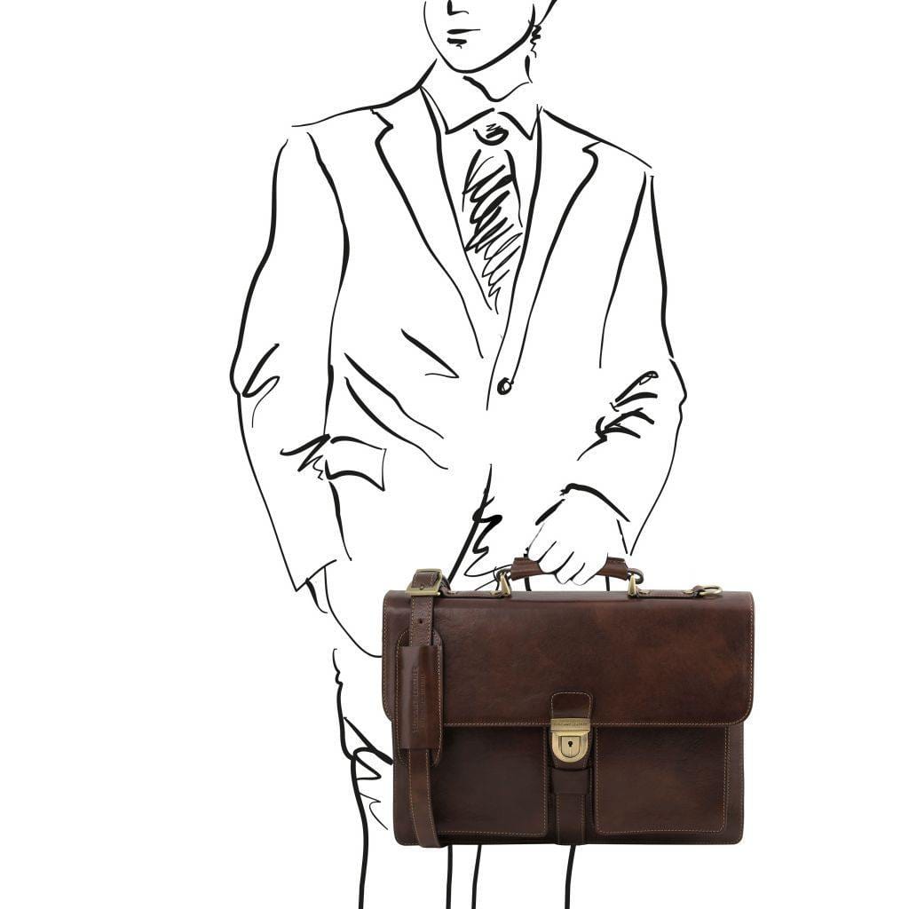 Assisi - Leather briefcase 3 compartments | TL141825 - Premium Leather briefcases - Shop now at San Rocco Italia