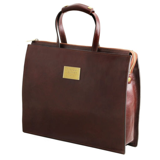 Leather briefcases Palermo - Italian leather briefcase 3-compartment for women | TL141343 San Rocco Italia
