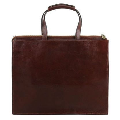 Palermo - Italian leather briefcase 3-compartment for women | TL141343 - Premium Leather briefcases - Just €298.90! Shop now at San Rocco Italia
