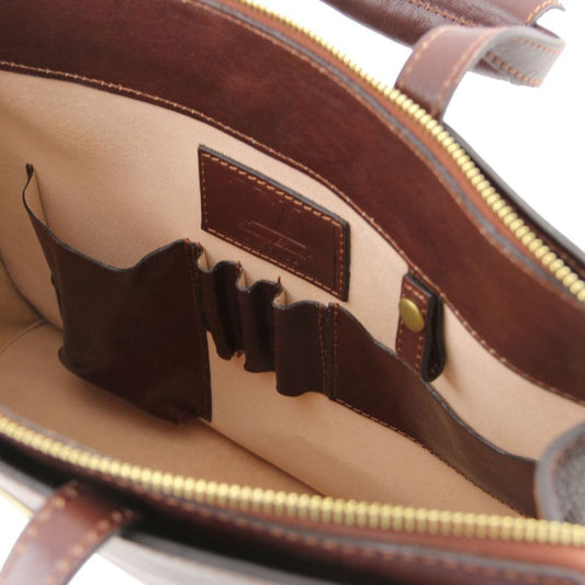 Leather briefcases Palermo - Italian leather briefcase 3-compartment for women | TL141343 San Rocco Italia