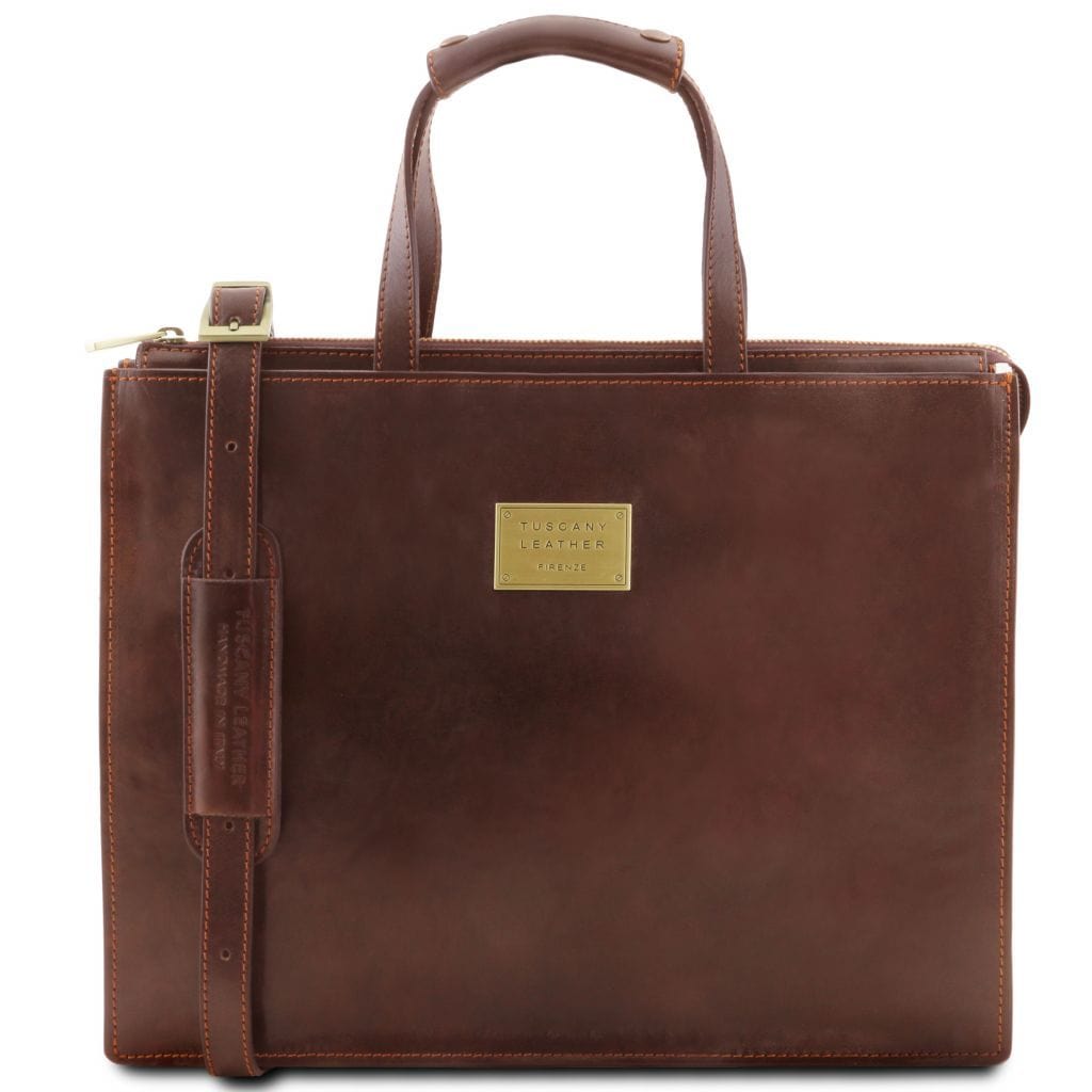 Palermo - Italian leather briefcase 3-compartment for women | TL141343 - Premium Leather briefcases - Shop now at San Rocco Italia