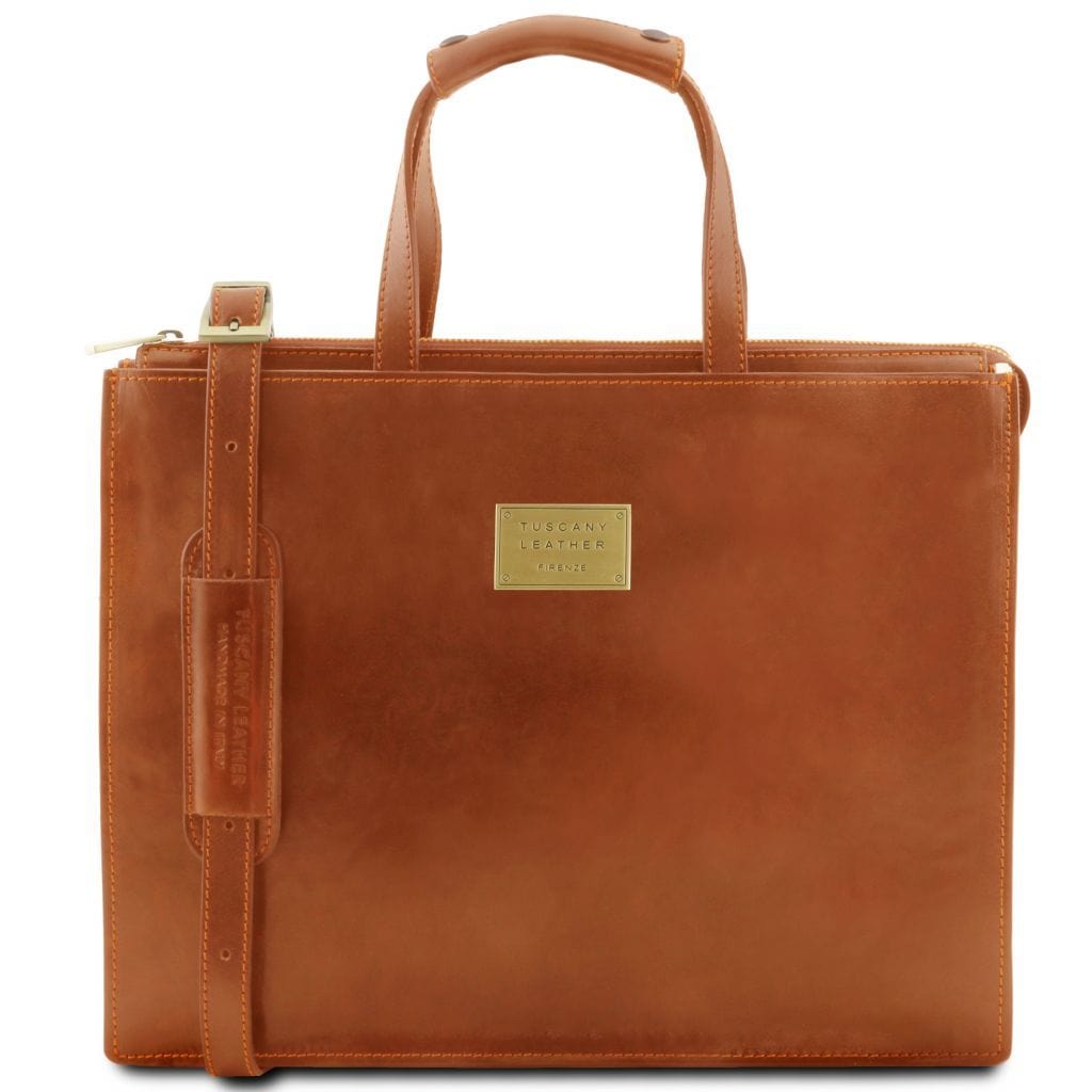 Palermo - Italian leather briefcase 3-compartment for women | TL141343 - Premium Leather briefcases - Shop now at San Rocco Italia