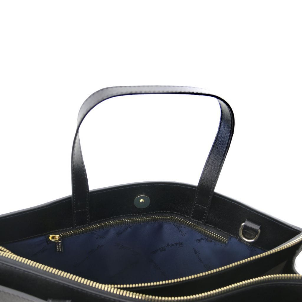 Palermo - Saffiano Leather briefcase 3-compartment for women | TL141369 - Premium Leather briefcases - Shop now at San Rocco Italia