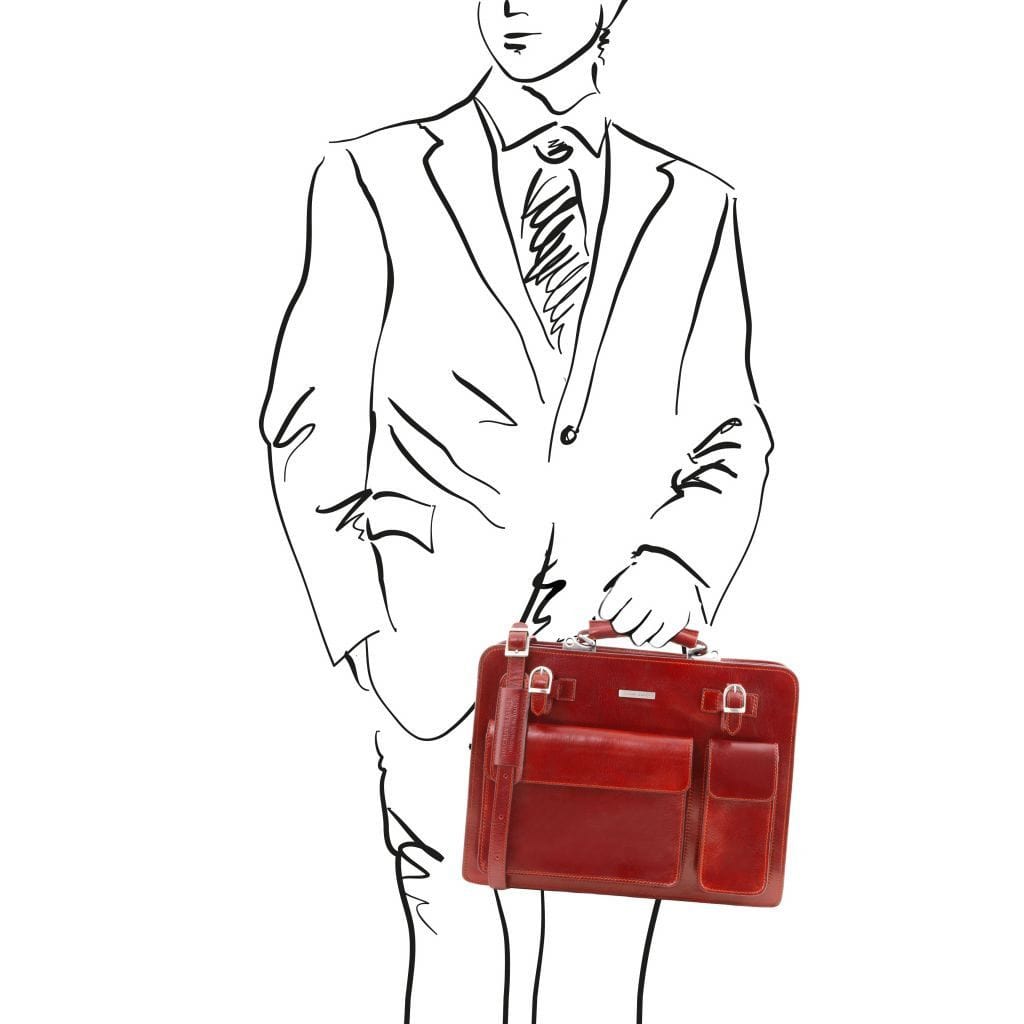 Venezia - Leather briefcase 2 compartments | TL141268 - Premium Leather briefcases - Just €378.20! Shop now at San Rocco Italia