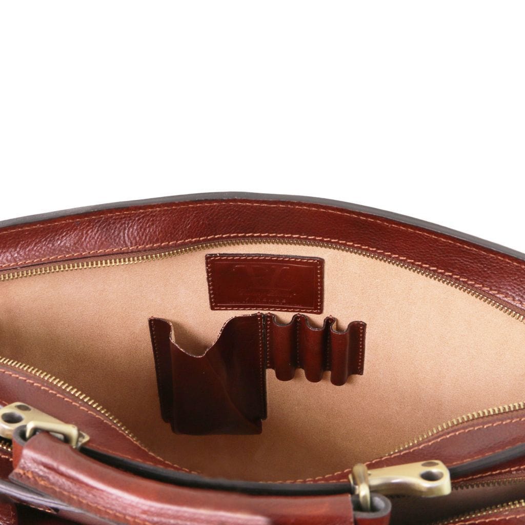 Venezia - Leather briefcase 2 compartments | TL141268 - Premium Leather briefcases - Shop now at San Rocco Italia