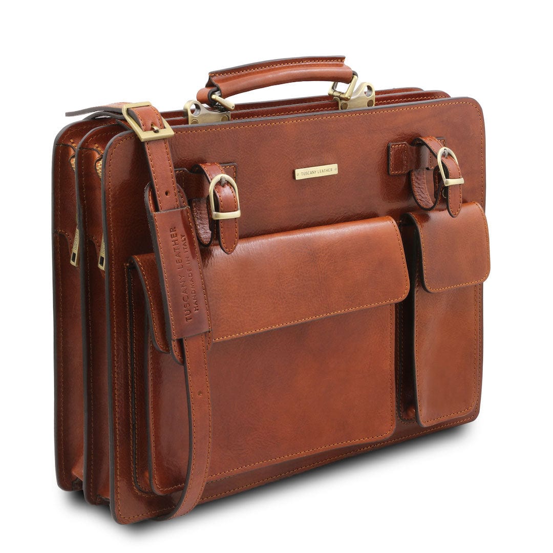 Venezia - Leather briefcase 2 compartments | TL141268 - Premium Leather briefcases - Shop now at San Rocco Italia
