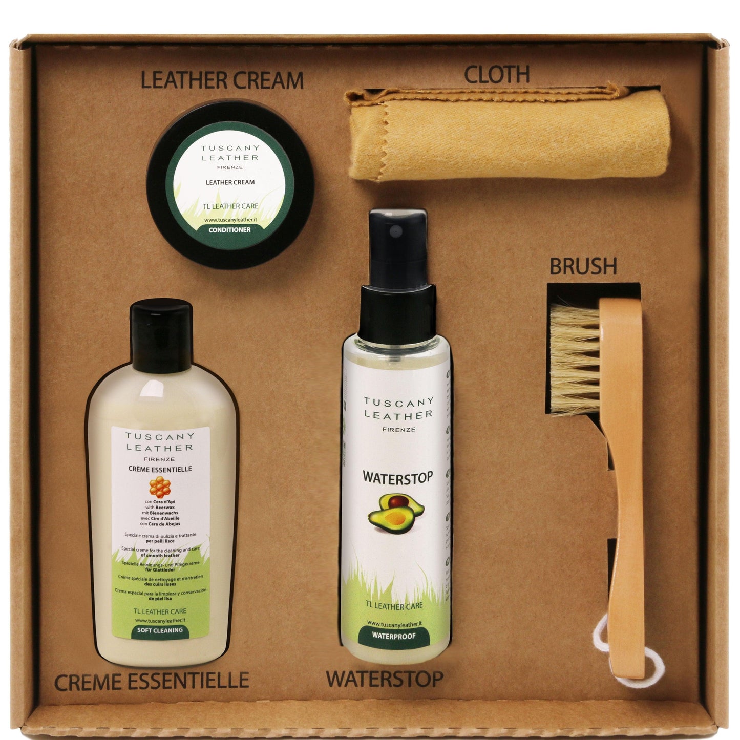Leather care products complete set | TL142139 - Premium Leather care - Just €37.23! Shop now at San Rocco Italia