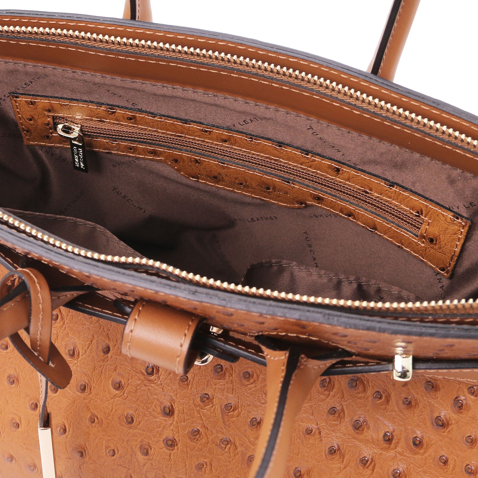 Handmade Ostrich Print Handbag Shoulder Bag Backpack Rucksack