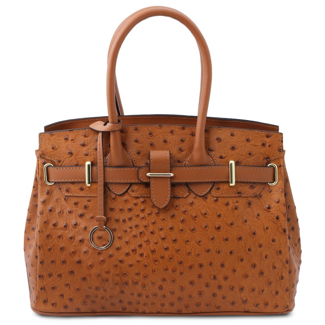 Ostrich Leather Bauletto Handbag For Women, Handmade In Florence Piero