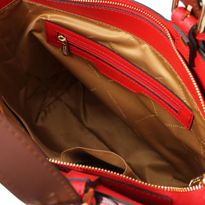 TL Bag - Saffiano Italian leather tote with long strap | TL141696 - Premium Leather handbags - Shop now at San Rocco Italia