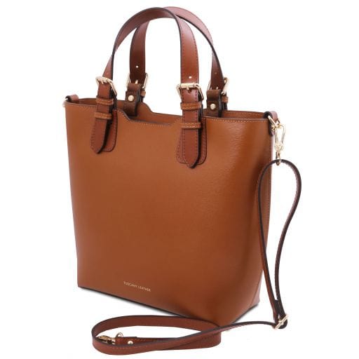 TL Bag - Saffiano Italian leather tote with long strap | TL141696 - Premium Leather handbags - Shop now at San Rocco Italia