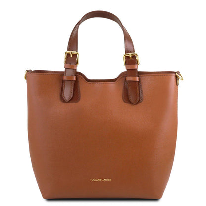 TL Bag - Saffiano leather tote with long strap | TL141696 - Premium Leather handbags - Just €143.96! Shop now at San Rocco Italia