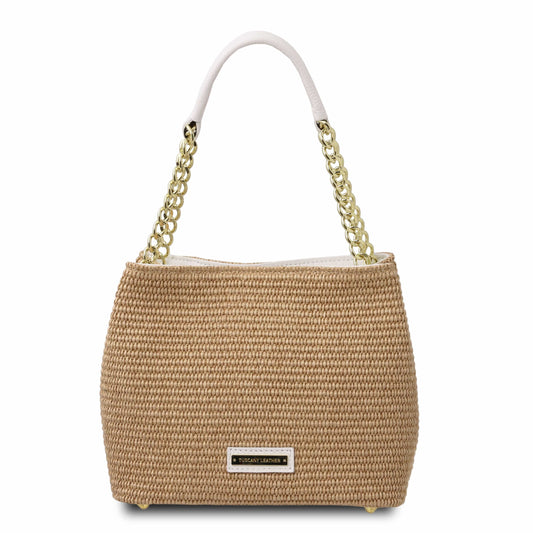 TL Bag - Straw effect bag | TL142208 - Premium Leather handbags - Shop now at San Rocco Italia