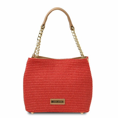 TL Bag - Straw effect bag | TL142208 - Premium Leather handbags - Just €95.16! Shop now at San Rocco Italia