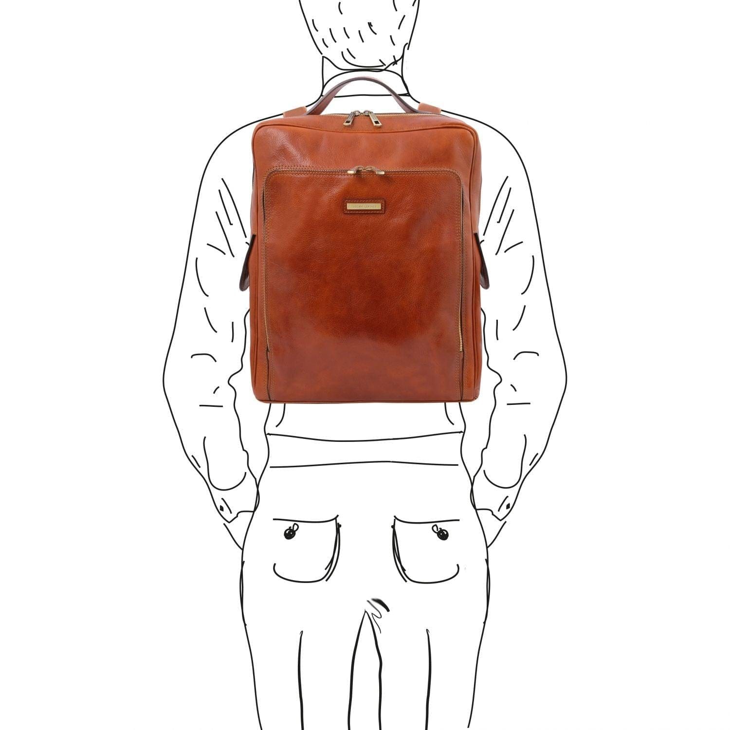 Large leather cheap laptop backpack