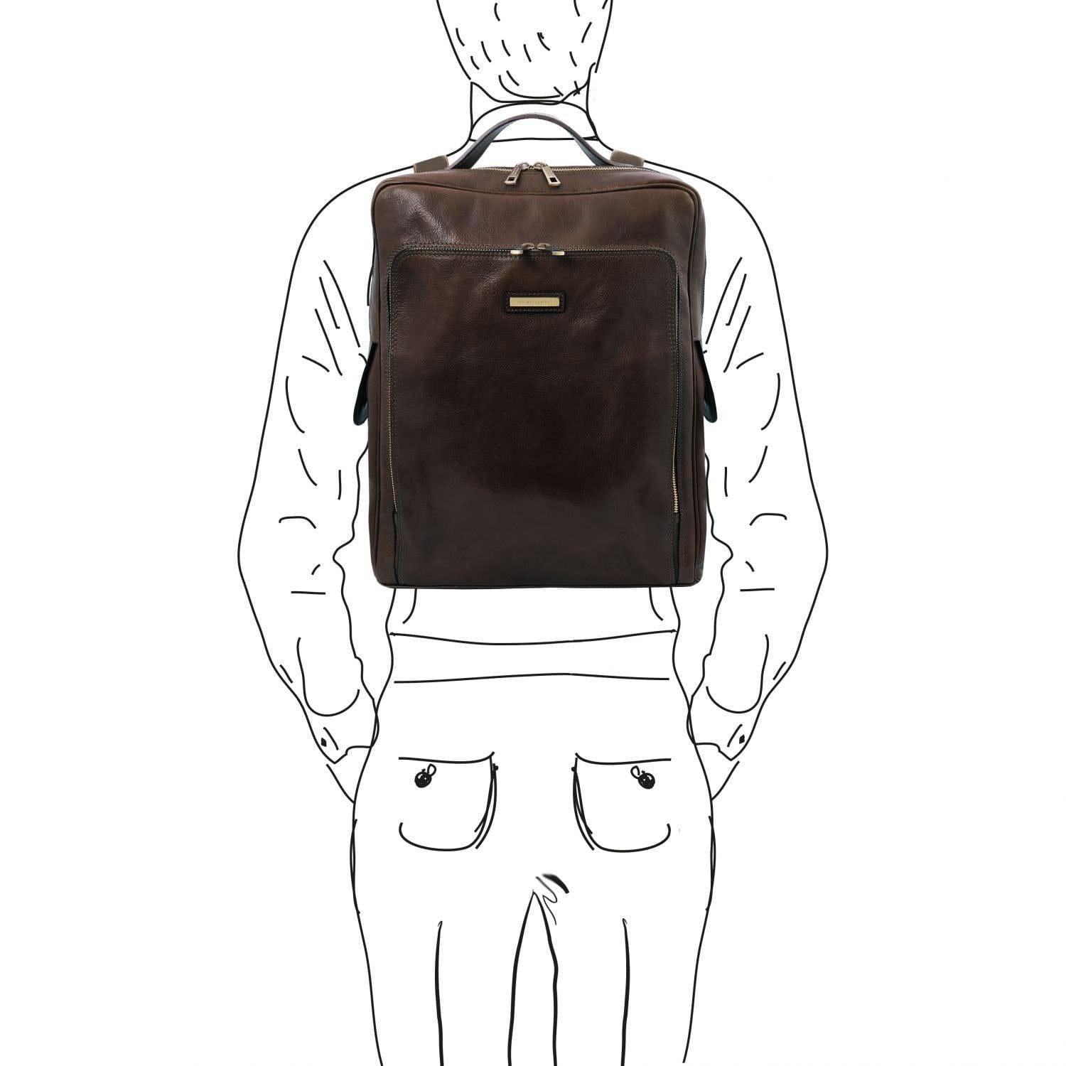 Bangkok - Leather laptop backpack - Large size | TL141987 - Premium Leather laptop bags - Shop now at San Rocco Italia