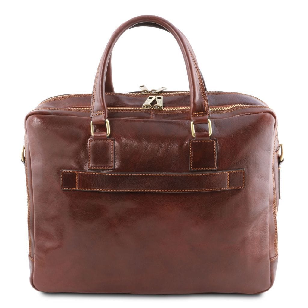 Urbino - Leather laptop briefcase 2 compartments with front pocket | TL141894 - Premium Leather laptop bags - Just €366! Shop now at San Rocco Italia