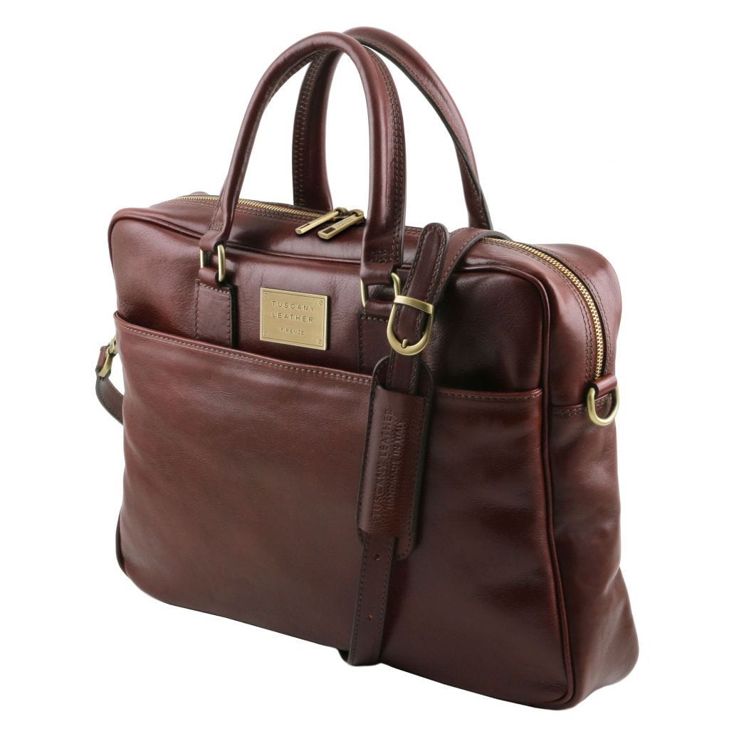 Urbino - Leather laptop briefcase with front pocket | TL141241 - Premium Leather laptop bags - Shop now at San Rocco Italia