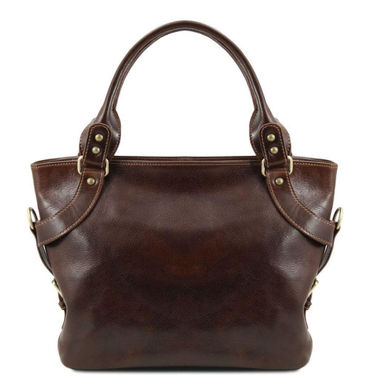 Leather shoulder bags Dark Brown Ilenia - Leather shoulder bag | TL140899 San Rocco Italia
