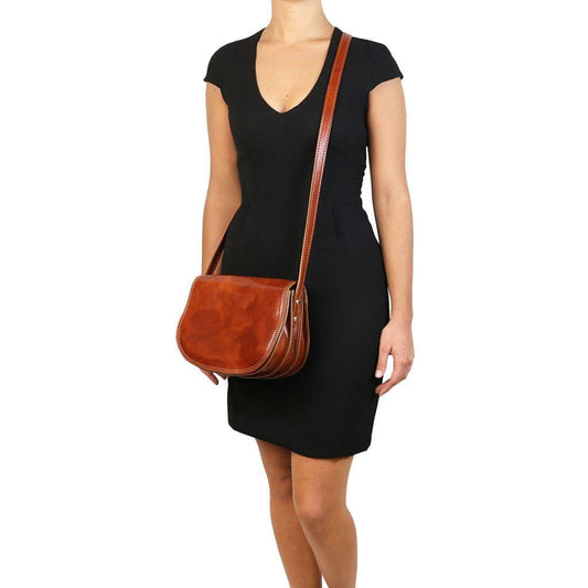 Leather shoulder bags Isabella - Lady leather saddle bag | TL9031 San Rocco Italia